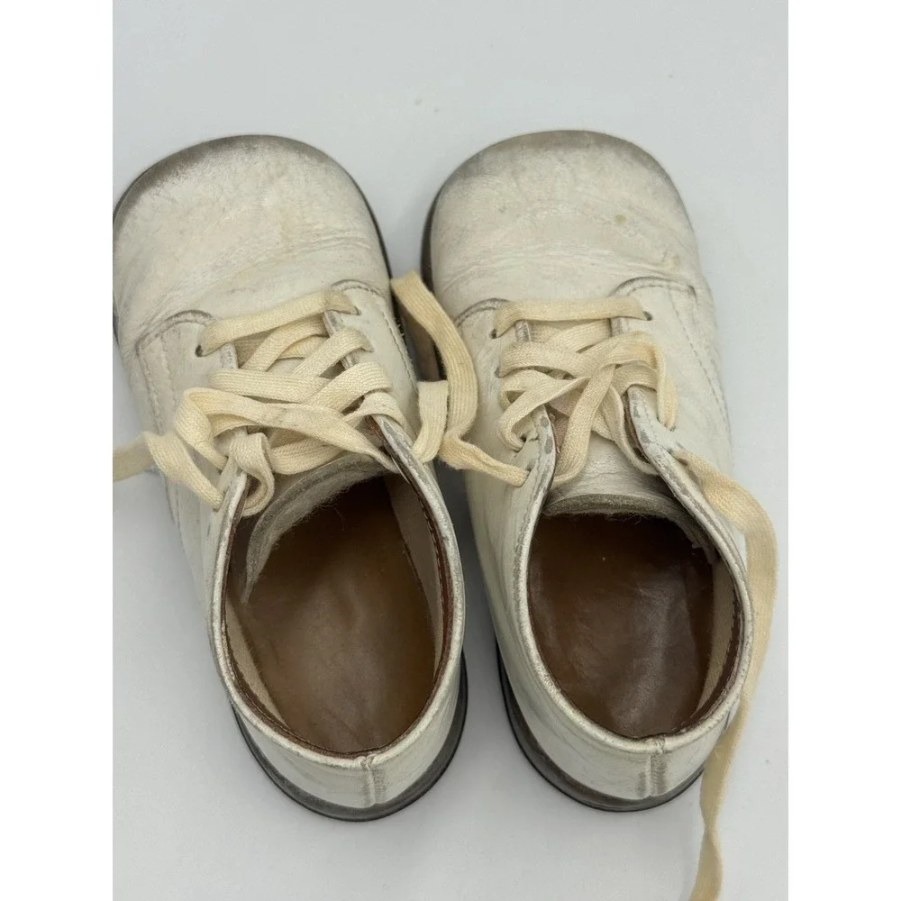 1940's Pair Of Baby Shoes Leather Vintage Antique Unisex Toddler Infant